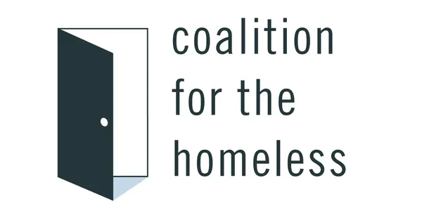 A picture of the coalition for the homeless logo.