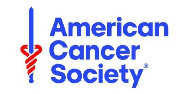 A blue logo for the american cancer society.